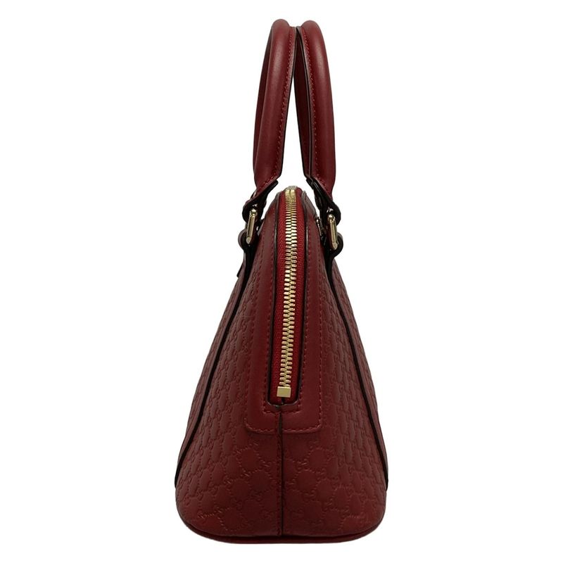 Gucci Handbag Micro Guccissima 449654 Red Leather