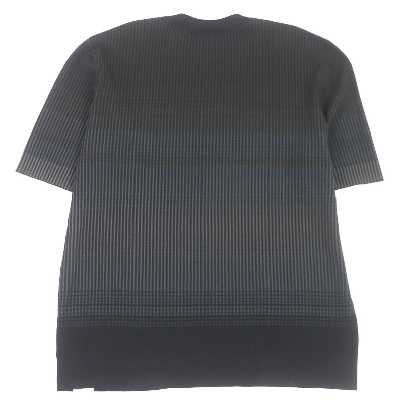 Hermes 2023 Cotton Striped Short Sleeve Knit Cut And Sewn Black XXL Made In