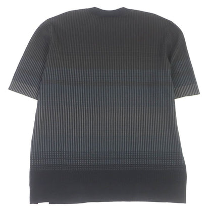 Hermes 2023 Cotton Striped Short Sleeve Knit Cut And Sewn Black XXL Made In