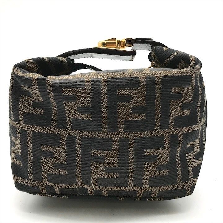 Fendi Zucca All Over Pattern Pouch Vanity Hand Purse