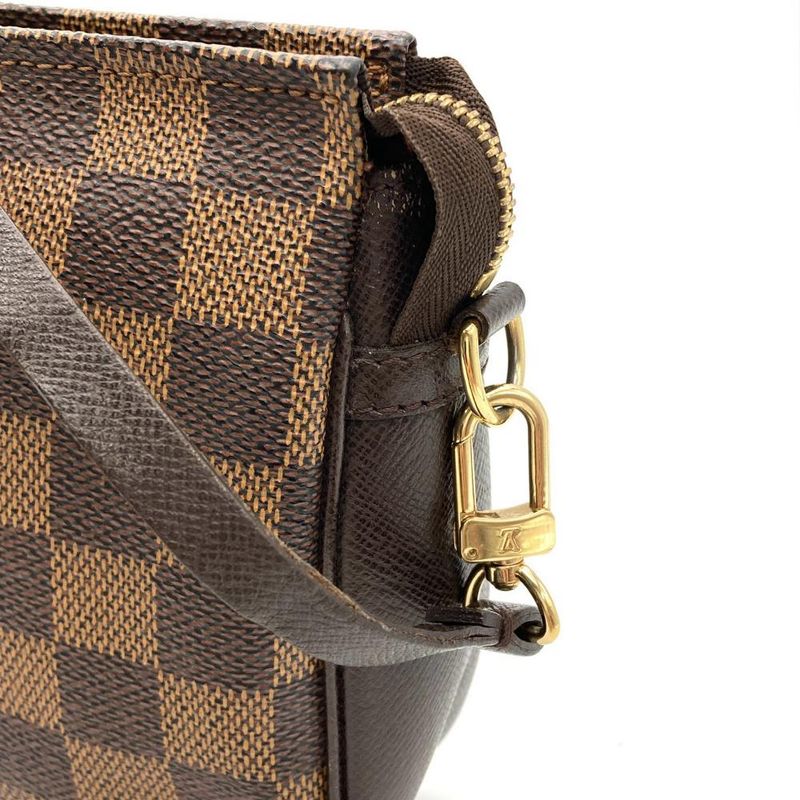 Louis Vuitton Trousse Makeup Pochette Hand Pouch Damier Ebène N51982 Brown