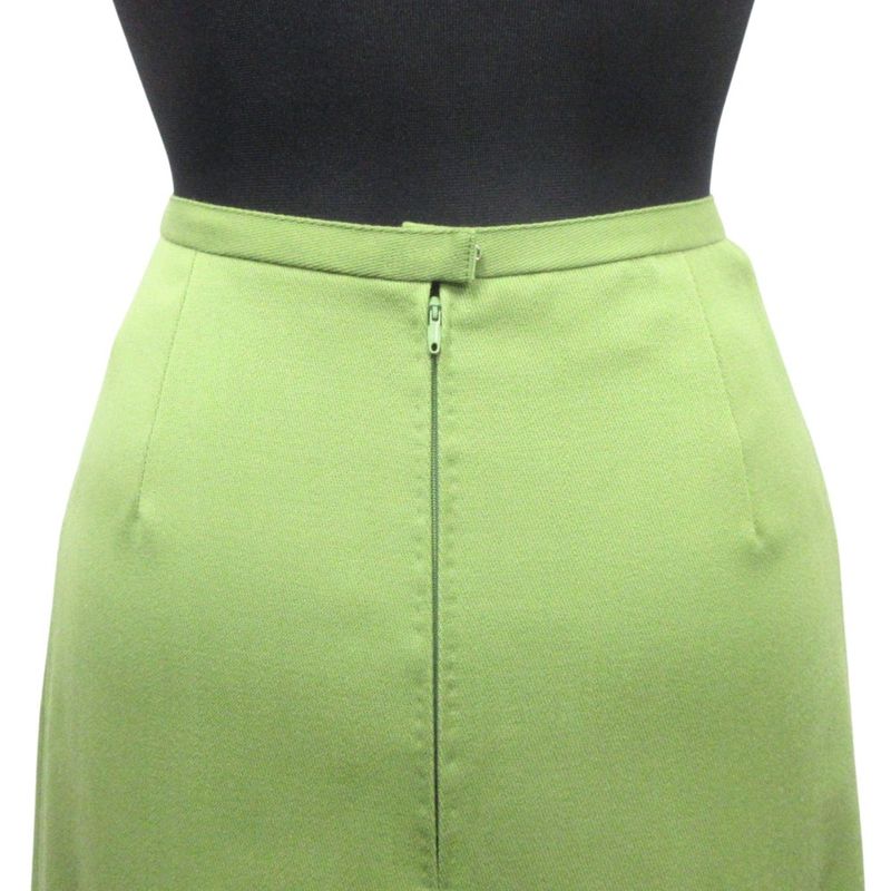 Good Christian DIOR Flared Tuck Pleated Skirt Bottoms Vintage S Green Women Used