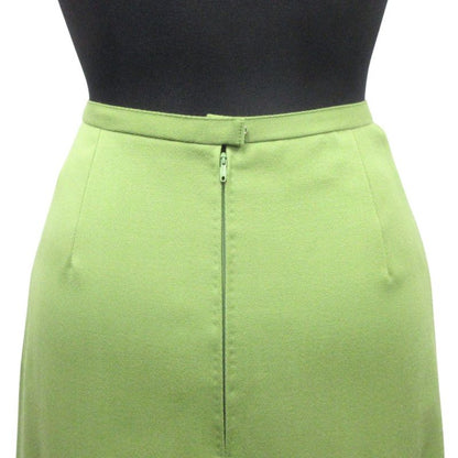 Good Christian DIOR Flared Tuck Pleated Skirt Bottoms Vintage S Green Women Used