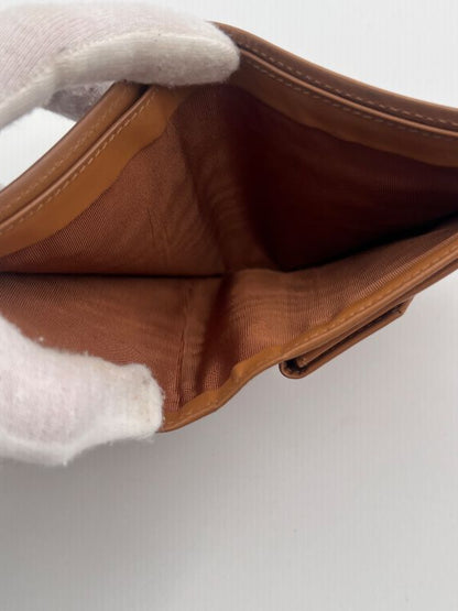 Celine Bifold Wallet Macadam Pattern Brown Leather 07bs235