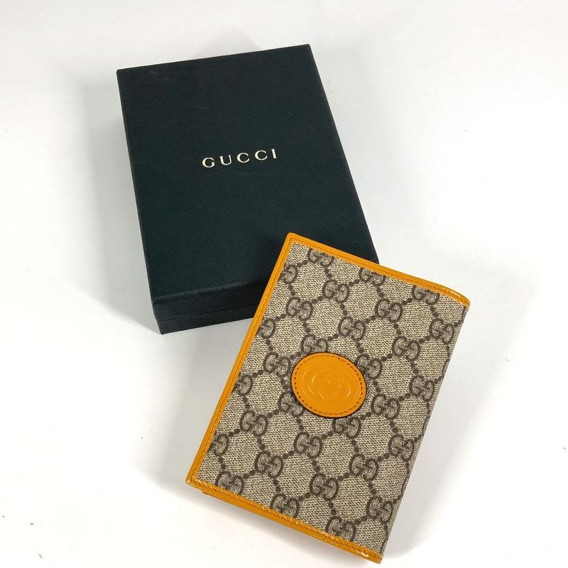 Gucci Passport Case Retro Logo 724562 GG Supreme Canvas Yellow