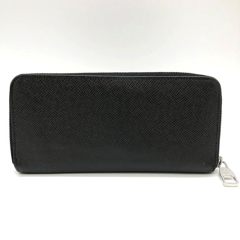Louis Vuitton Zippy Wallet Vertical M30510 Long Wallet Black Taiga /leather