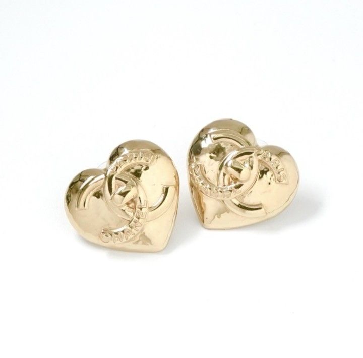 Chanel Earrings Earring Gold Coco Mark Heart