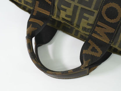 Authentic Fendi Zucca Tote Handbag Canvas Brown 26525 Zucca Bag Pre-owned