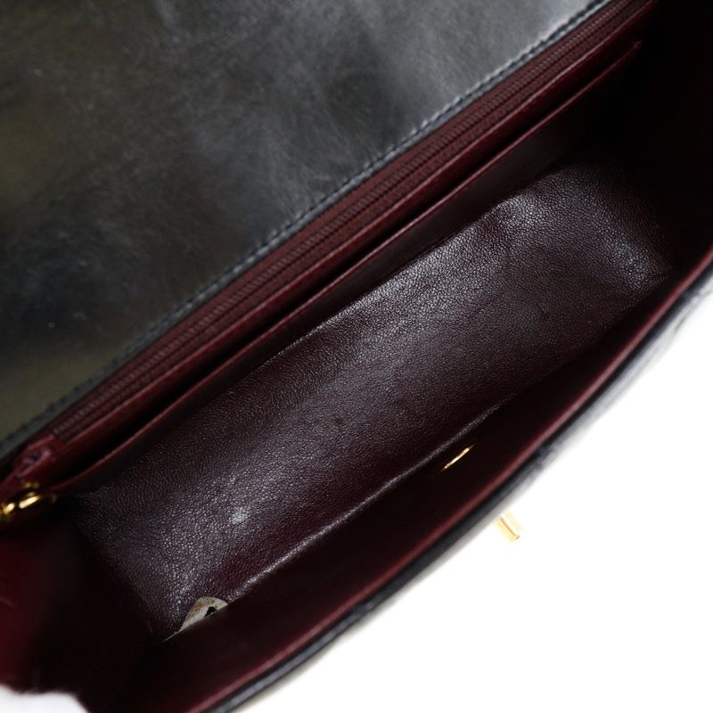 Chanel Chain Shoulder Coco Mark Diana Matelasse Lambskin Black Women's Shoulder