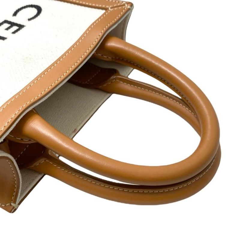 Celine Handbag Shoulder Bag Mini Vertical Cabas 193302bnz Logo Natural Tan