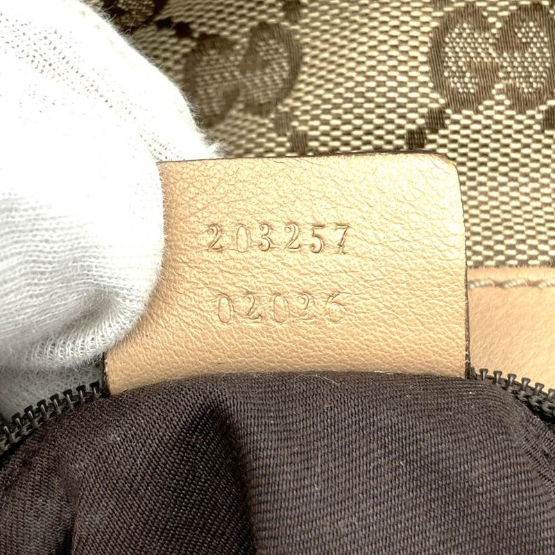 Gucci 203257 Shoulder Bag Crossbody Bag Brown Beige GG Canvas Leather Fashion