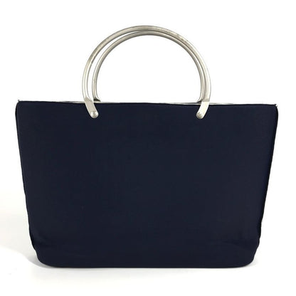 Chanel Handbag Metal Handle Polyamide Navy