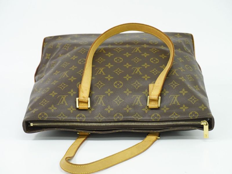 Authentic Louis Vuitton LV Cabas Mezzo Monogram Shoulder Bag Tote Bag Brown