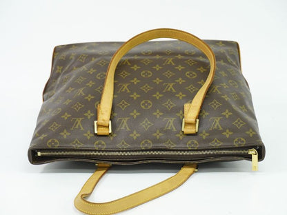 Authentic Louis Vuitton LV Cabas Mezzo Monogram Shoulder Bag Tote Bag Brown