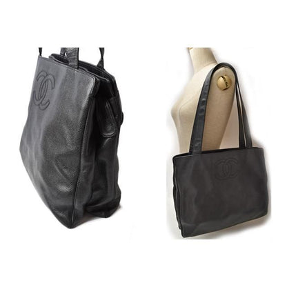 Chanel Shoulder Bag Tote Bag A4 Caviar Skin Black