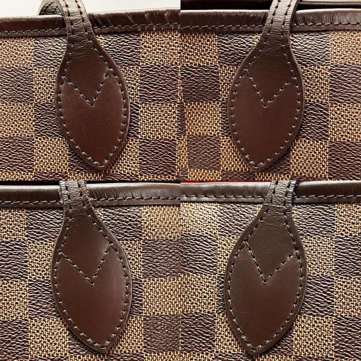 Louis Vuitton Damier Neverfull N41358 Ebene Tote Bag Women's Gold Hardware