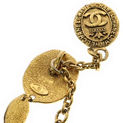Chanel Vintage Coco Mark Coin Motif Pendant Necklace Gold