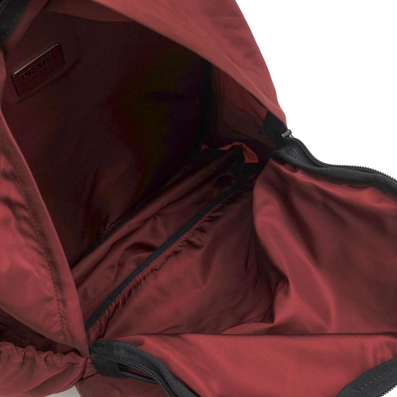 Prada Backpack Bag Backpack Men Nylon Red Brown Red Brown V317 Zaino in Tessuto