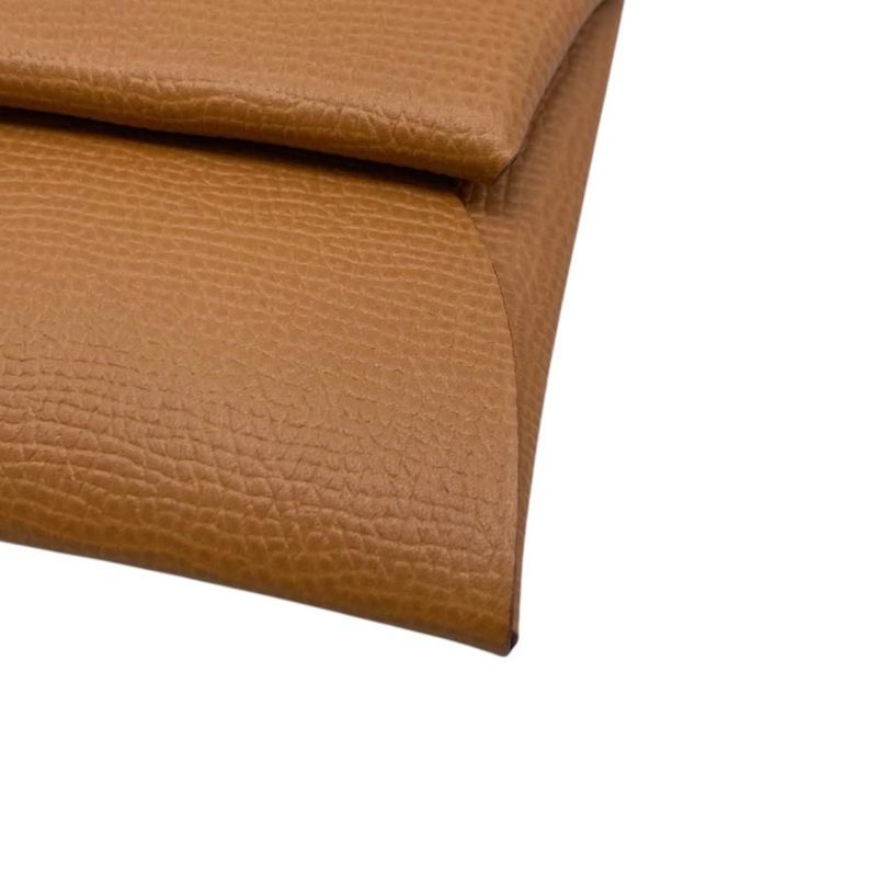 Hermes Coin Case Bastia B Engraved Epson Gold Brown Silver Hardware Hermes