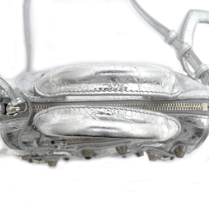 Balenciaga Luca Gol Nano 792599 Metallic Silver - 2WAY Handbag Shoulder