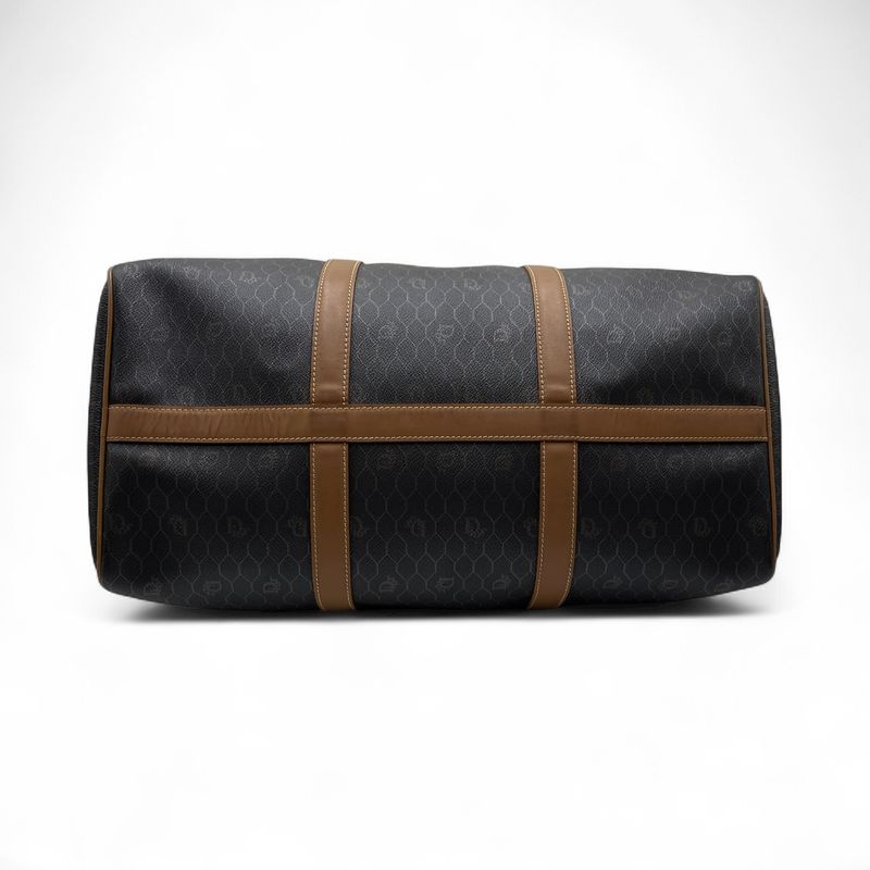 Christian DIOR Boston Bag With Honeycomb Pattern Brown