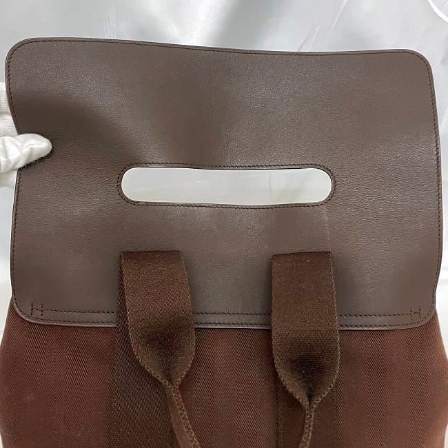 Hermes Handbag Valparaiso PM Brown Excellent Condition Canvas
