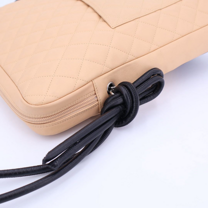 Chanel Cambon Line Large Shoulder Bag A25179 Beige Black SV