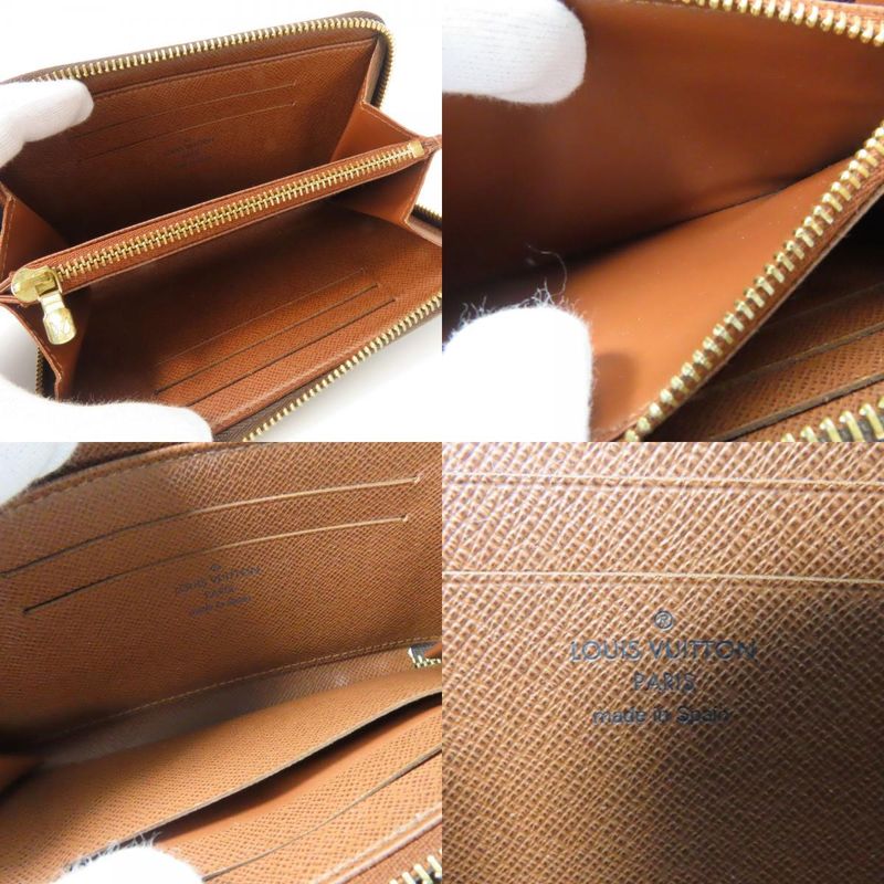 Louis Vuitton Bifold Wallet Zippy Compact Wallet M61440 Monogram Brown Beige