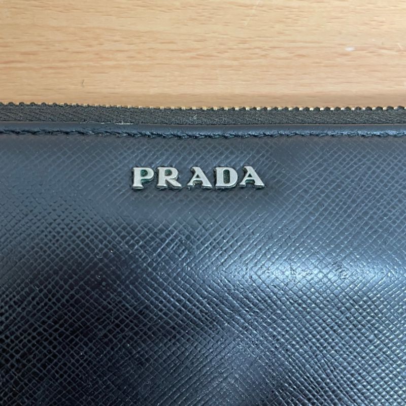 Prada 2ml317 Saffiano Round Zipper Long Wallet A25-1543