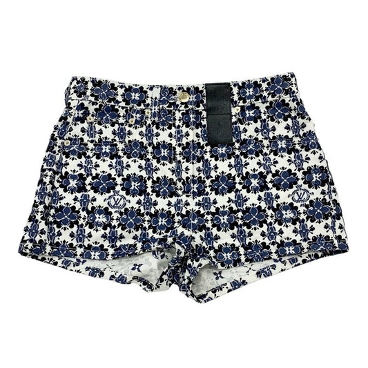 Louis Vuitton Monogram Bottoms Cotton Polyester White Blue Black Flower Shorts