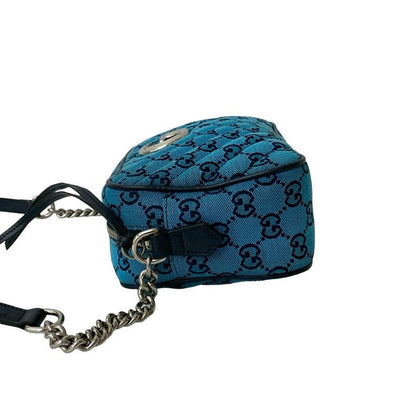 Gucci GG Marmont Canvas Leather Chain Shoulder Bag Pochette