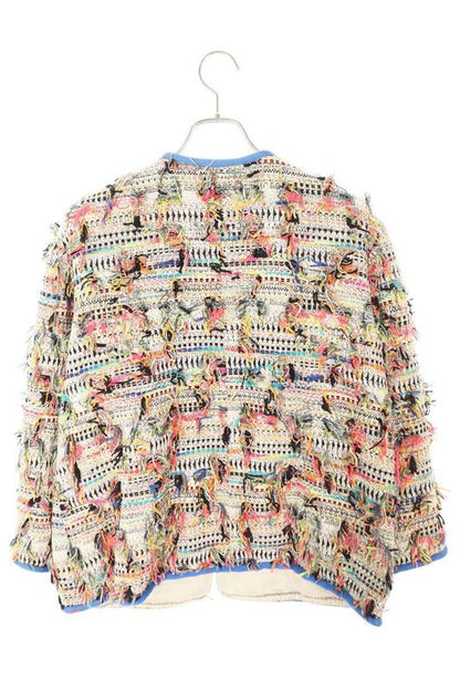 Chanel P56520v42296 No Collar Tweed Jacket Blouson Men's 44