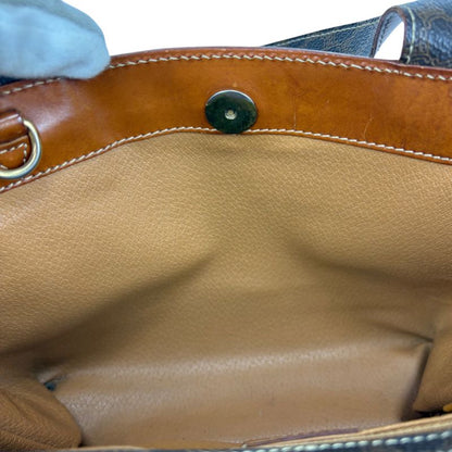 Celine Mini Tote Handbag Macadam Pattern Pvcleather Brown