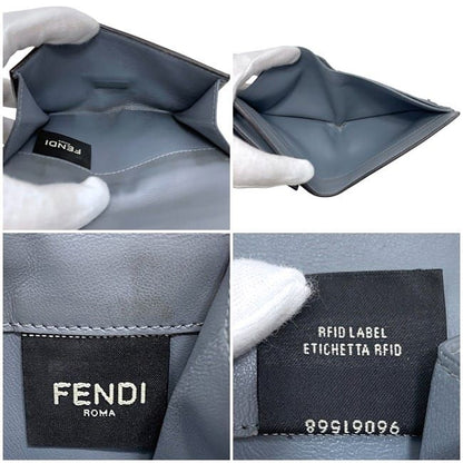 Fendi Fold Wallet Gray Peekaboo 8m0438 Excellent Condition Leather