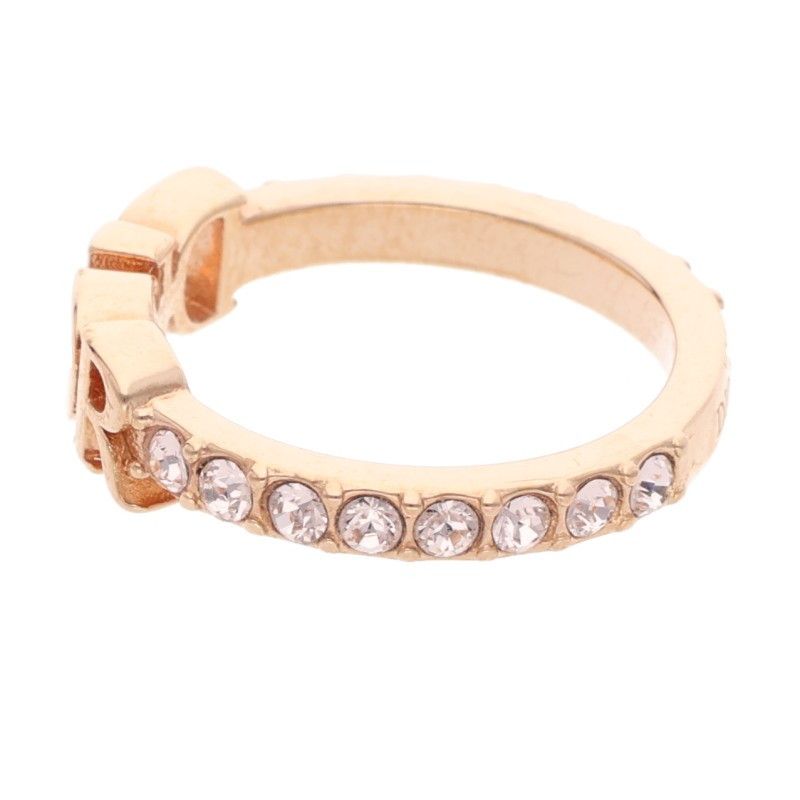 Dior Logo Rhinestone Ring Women's S 10
