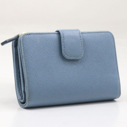 Prada Saffiano Astrale Light Blue Women's Fold Wallet