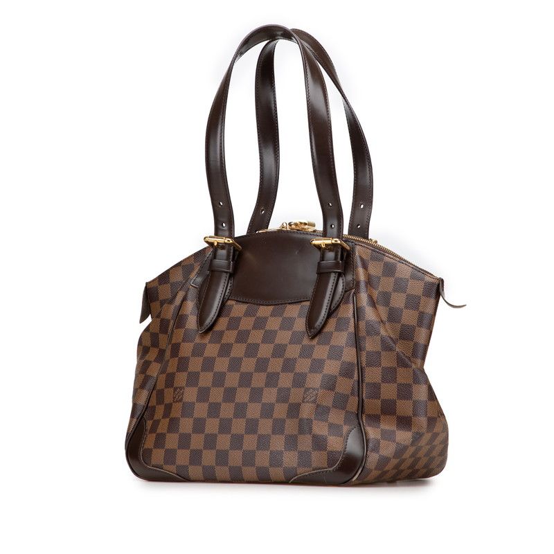 Louis Vuitton Damier Verona MM Handbag Shoulder Bag N41118 Brown PVC Leather