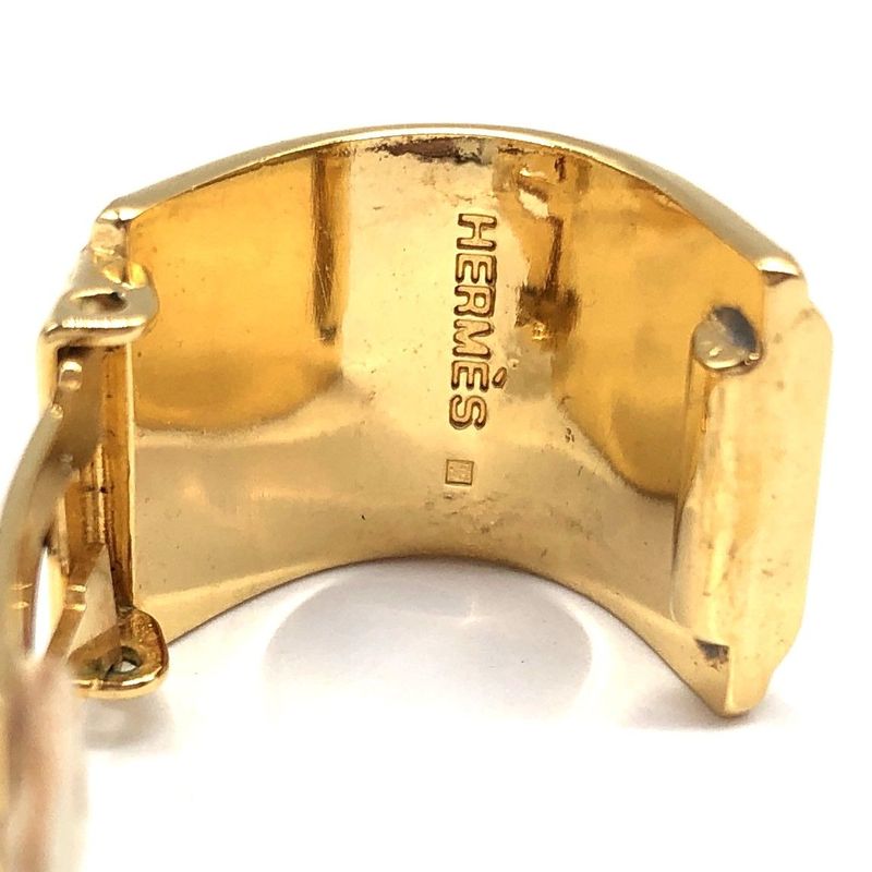 Hermes Earring Emile Cloisonne Clip-on Only One Ear Clip-on Gold Ladies Used