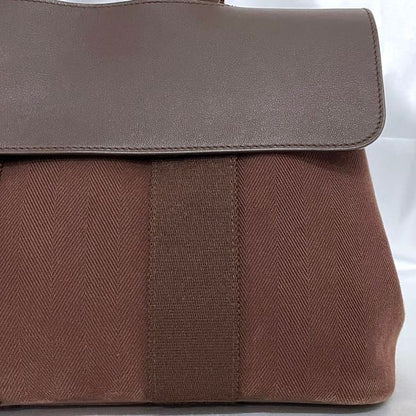 Hermes Handbag Valparaiso PM Brown Excellent Condition Canvas