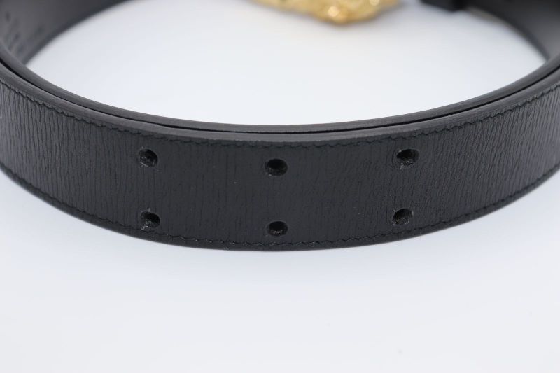 Gucci Double Taiga - Head Buckle Leather Belt 70 28 037 1766 1424 Black Made In