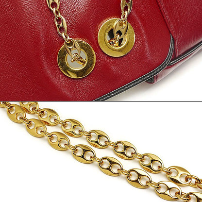 Gucci Chain Shoulder Bag 576421 Leather Red And Black Storage With Bag