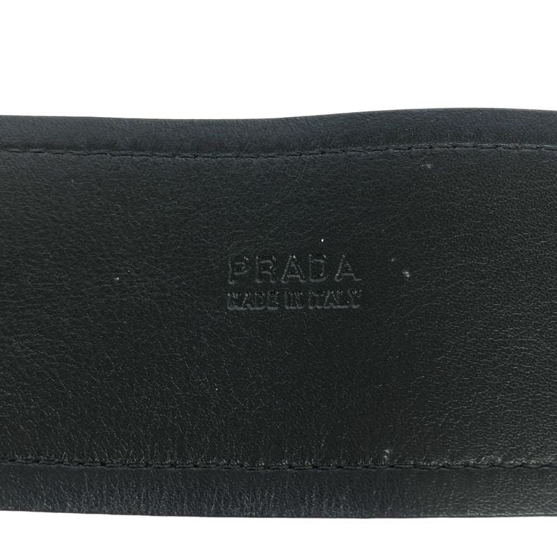Prada Leather Wide Belt 4280 Black 32 80