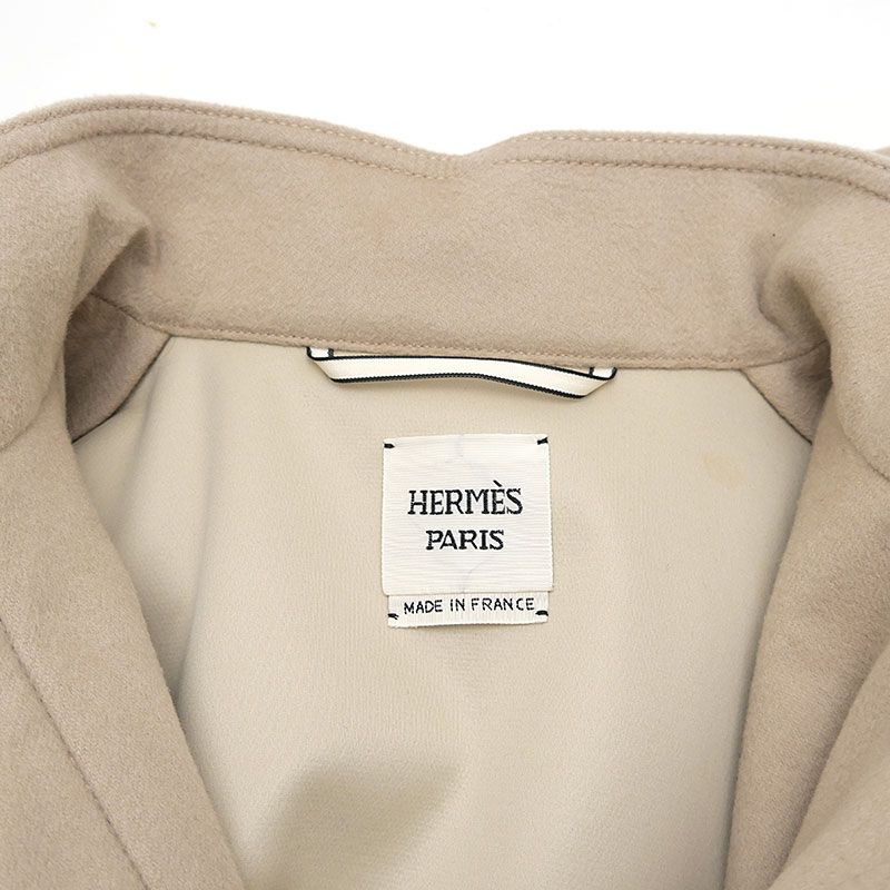 Hermes Cashmere Cape Coat Gilet 38 Beige Poncho
