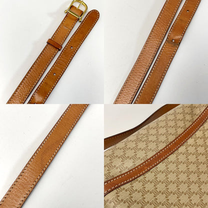 Celine Macadam Pattern Shoulder Bag Pochette Crossbody Ladies Gold Hardware