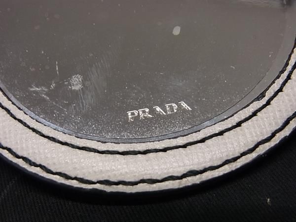 Prada Saffiano Leather And Fur Key Holder Bag Charm Ivory At5921