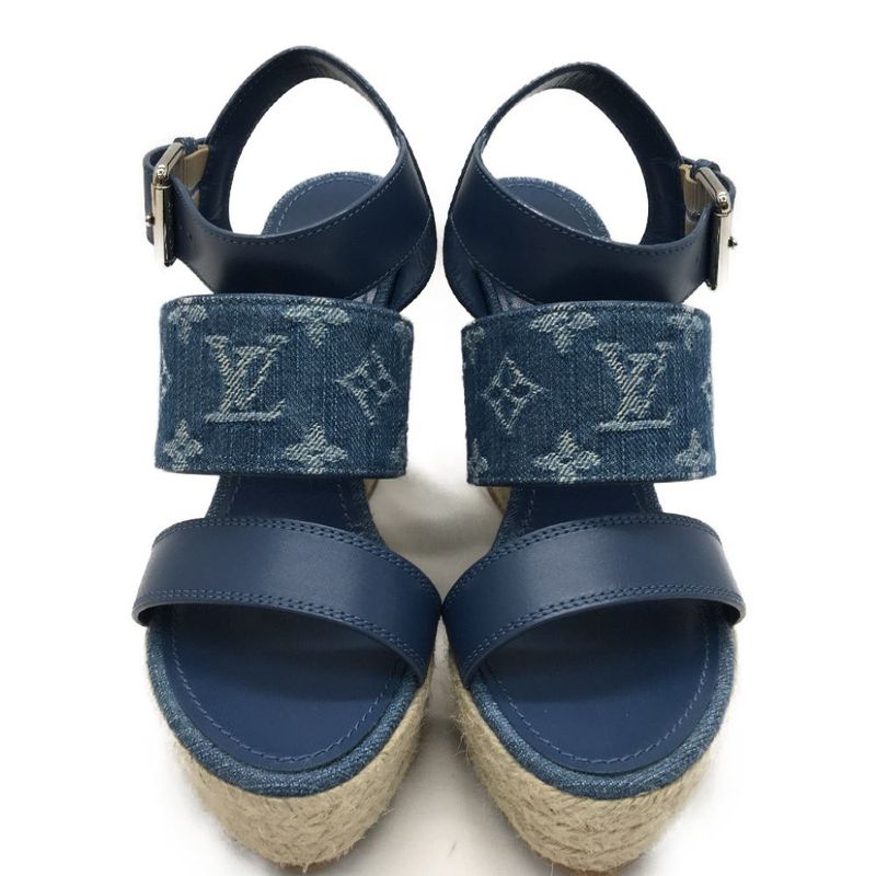 Louis Vuitton Women's Sandals Wedge Sole Starboard Line 1a7ra8 Sky Blue