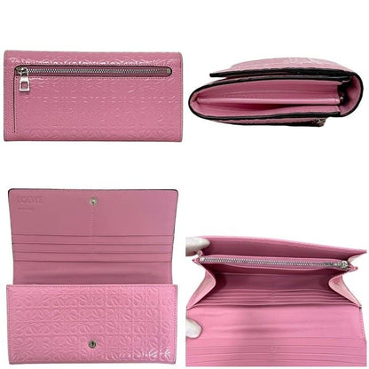 Loewe Folding Long Wallet With Pink Repeat Anagram 107.55f11