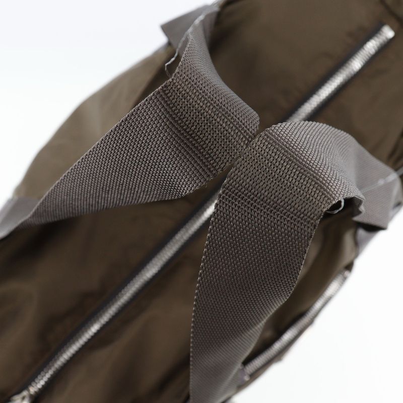 Prada Nylon Khaki Unisex Boston Bag