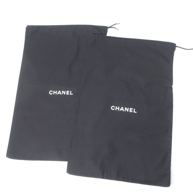 Chanel Boots Size 37 1 2 C Coco Mark Different Material Side Zip Pin Heel Midi