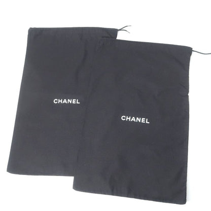 Chanel Boots Size 37 1 2 C Coco Mark Different Material Side Zip Pin Heel Midi